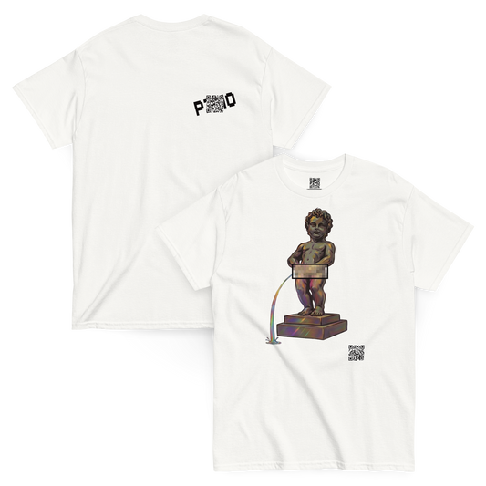 Manneken Pis Iridescent T-Shirt - PZMO Brussels Boy Statue Tee