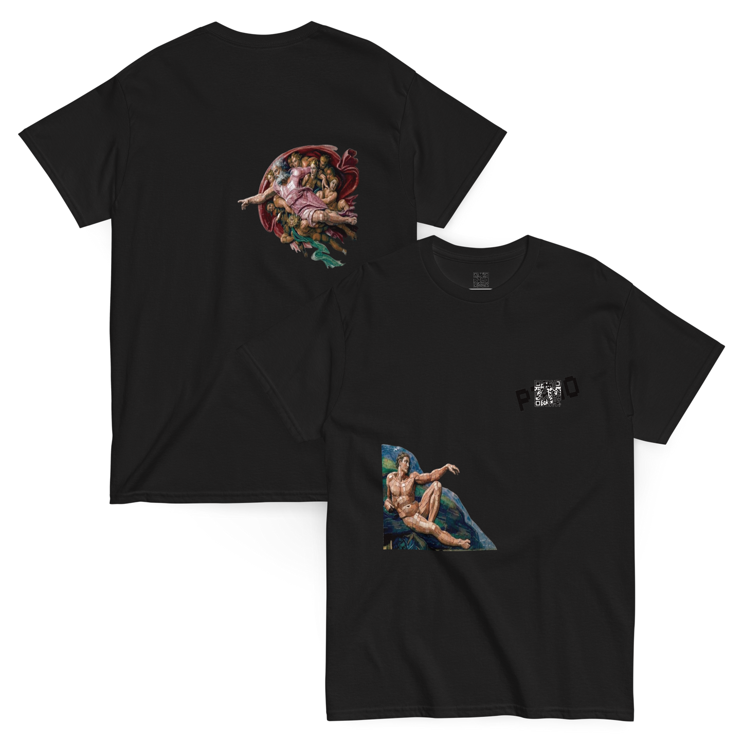 The Creation of Adam T-Shirt - PZMO Michelangelo Pixel Tee