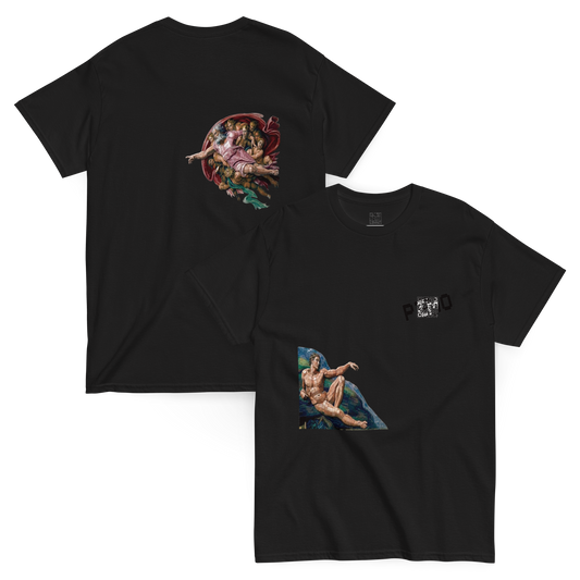 The Creation of Adam T-Shirt - PZMO Michelangelo Pixel Tee