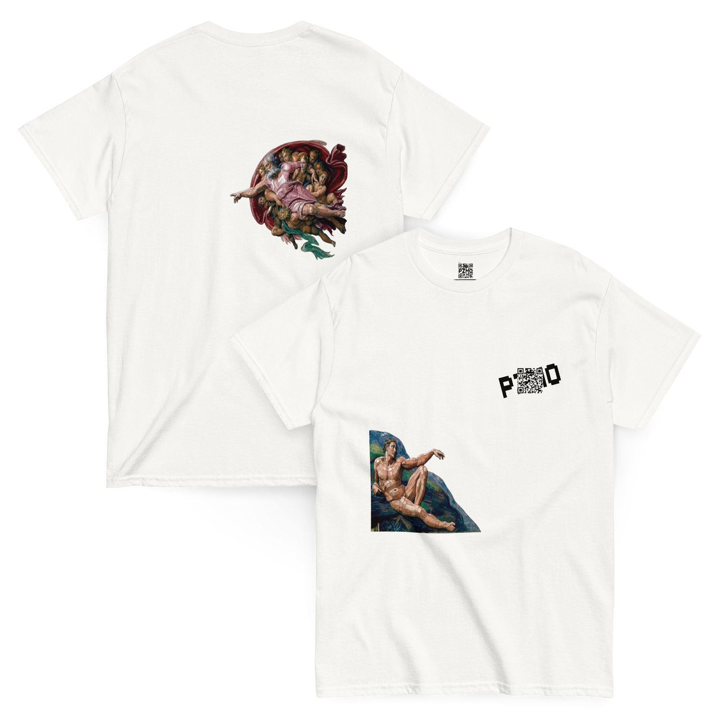 The Creation of Adam T-Shirt - PZMO Michelangelo Pixel Tee