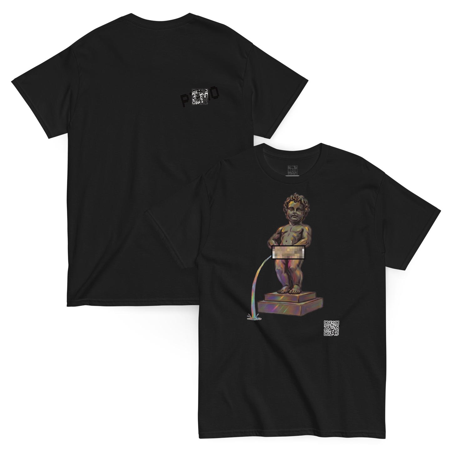 Manneken Pis Iridescent T-Shirt - PZMO Brussels Boy Statue Tee