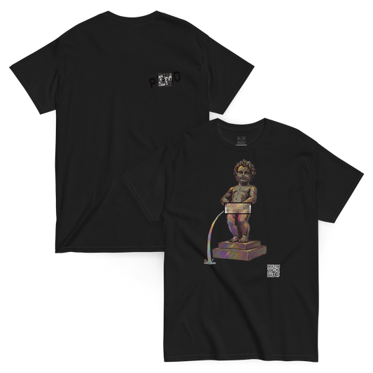 Manneken Pis Iridescent T-Shirt - PZMO Brussels Boy Statue Tee