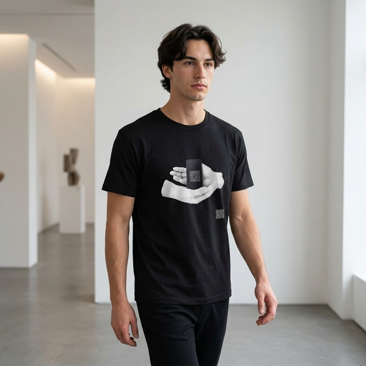 Voxel Hands QR T-Shirt - PZMO Connect Statue Tee