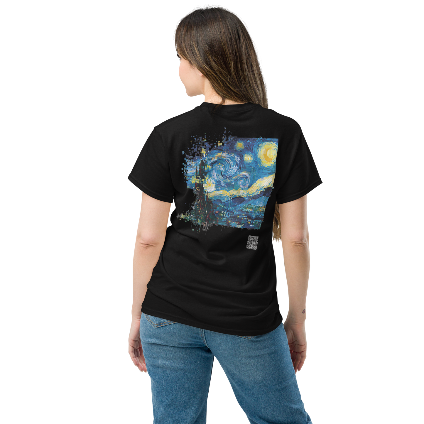 Van Gogh Starry Night T-Shirt - PZMO Vincent Van Gogh Pixel Tee