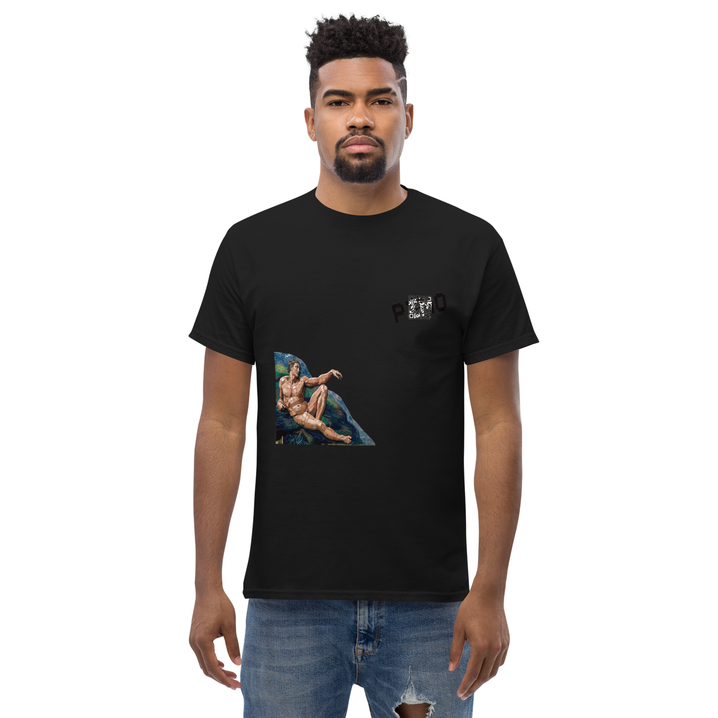 The Creation of Adam T-Shirt - PZMO Michelangelo Pixel Tee