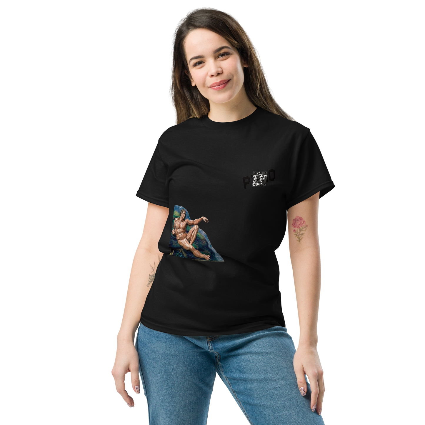 The Creation of Adam T-Shirt - PZMO Michelangelo Pixel Tee
