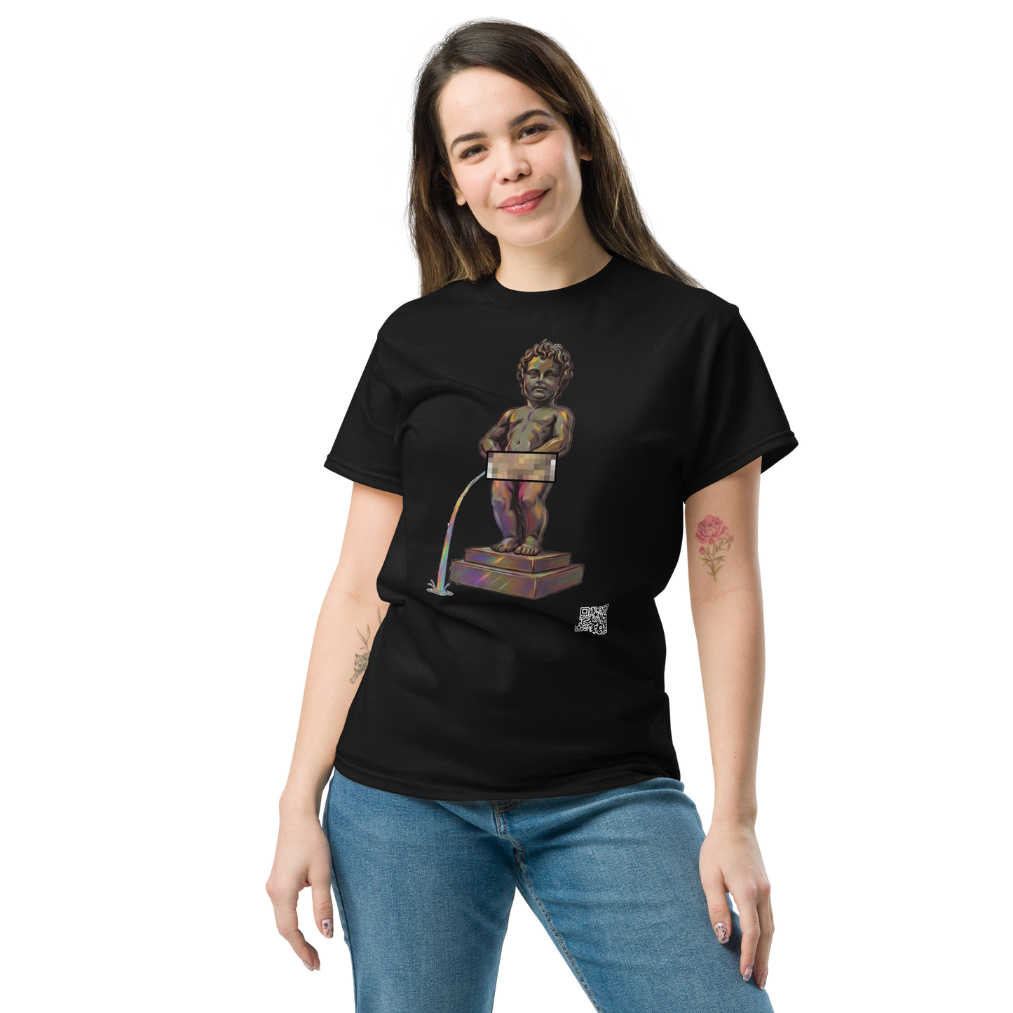 Manneken Pis Iridescent T-Shirt - PZMO Brussels Boy Statue Tee