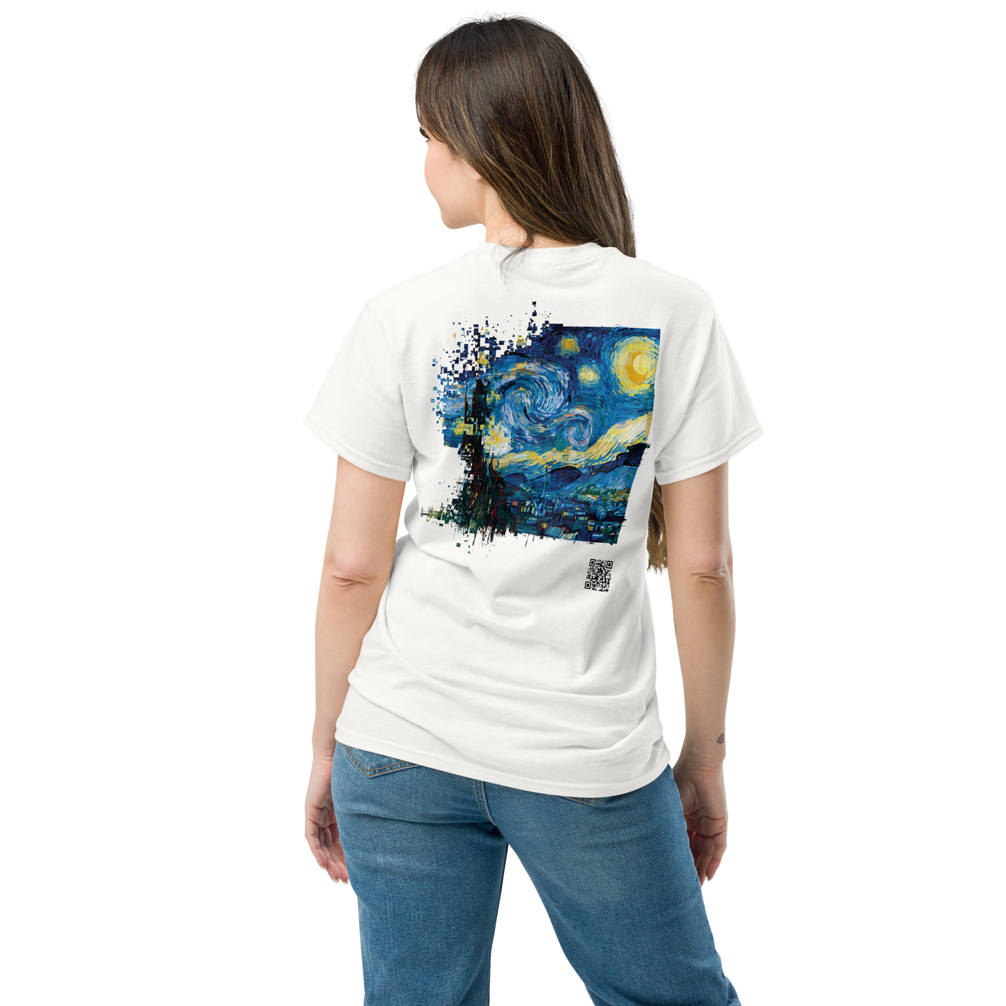 Van Gogh Starry Night T-Shirt - PZMO Vincent Van Gogh Pixel Tee