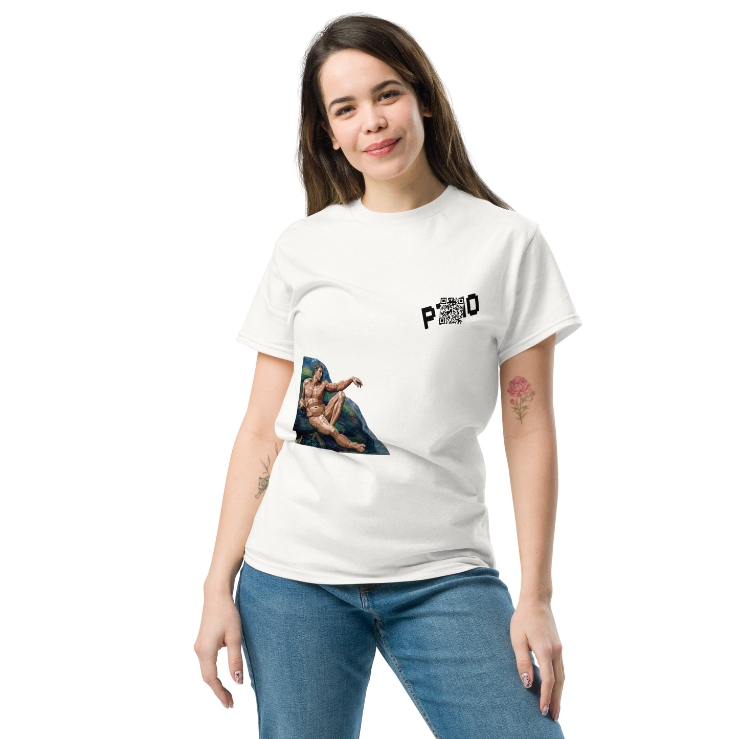The Creation of Adam T-Shirt - PZMO Michelangelo Pixel Tee