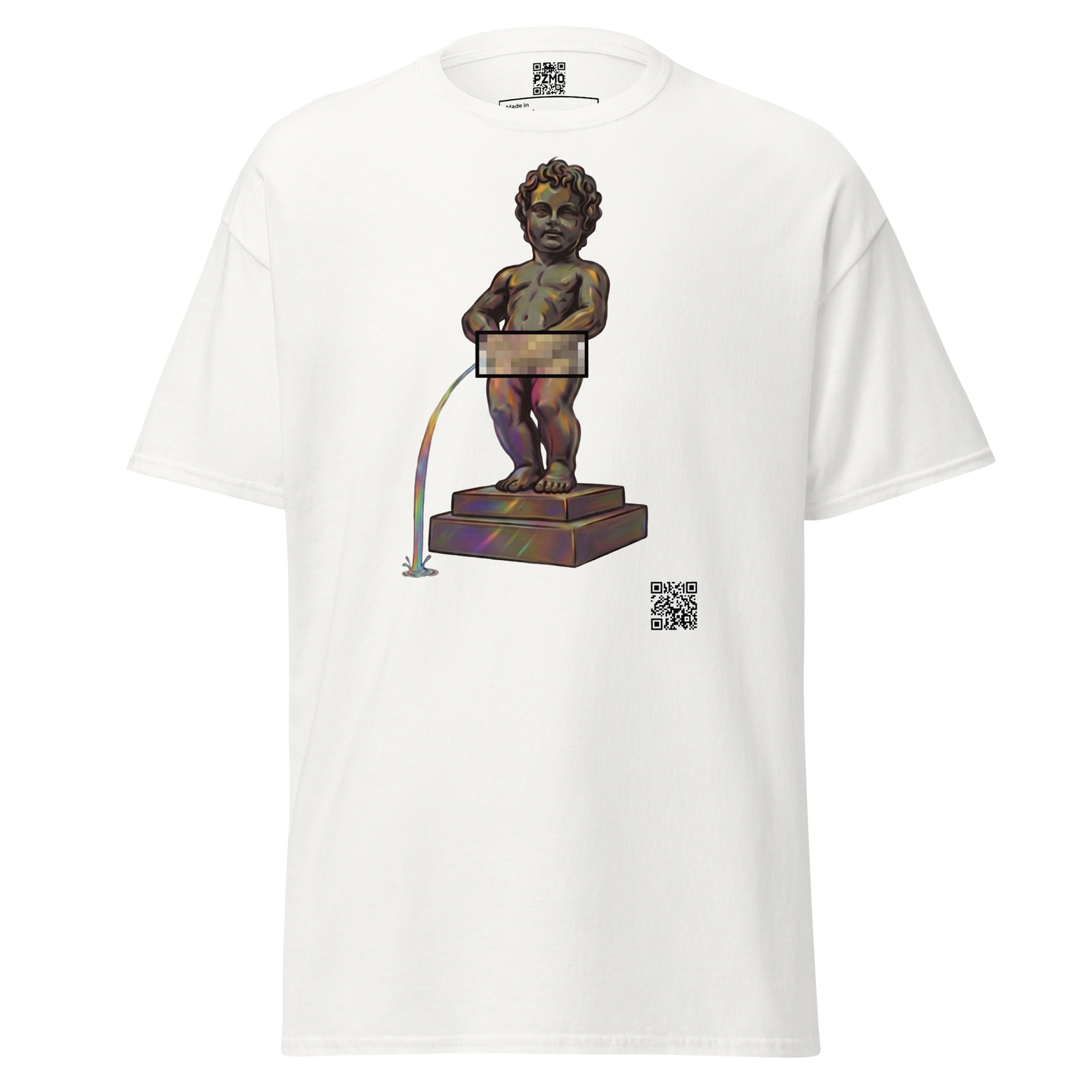 Manneken Pis Iridescent T-Shirt - PZMO Brussels Boy Statue Tee